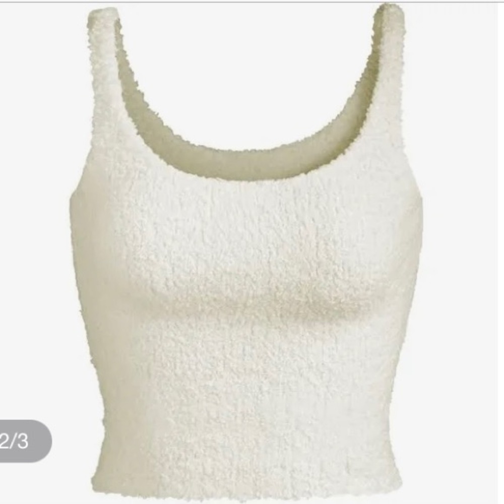 NWOT Skims cozy boucle knit tank top bone / cream l/xl